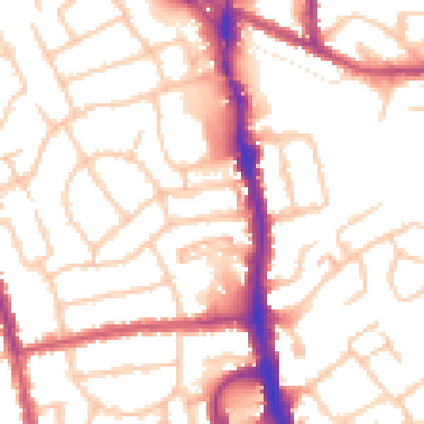 Daytime road noise heatmap for HA1 1TB