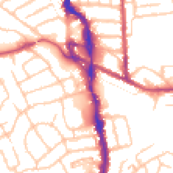 Daytime road noise heatmap for HA1 1XF