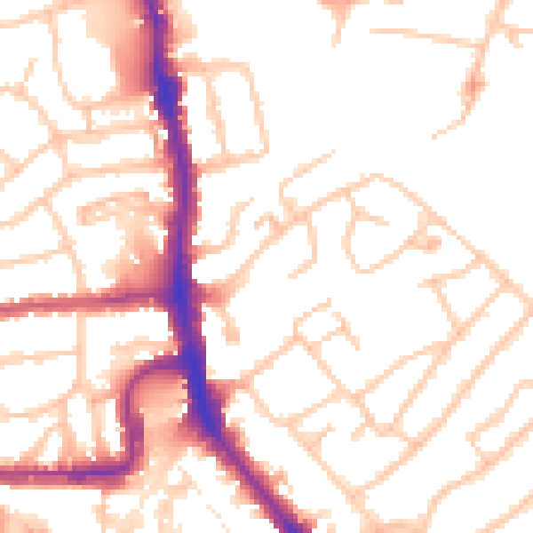 Daytime road noise heatmap for HA1 2AR