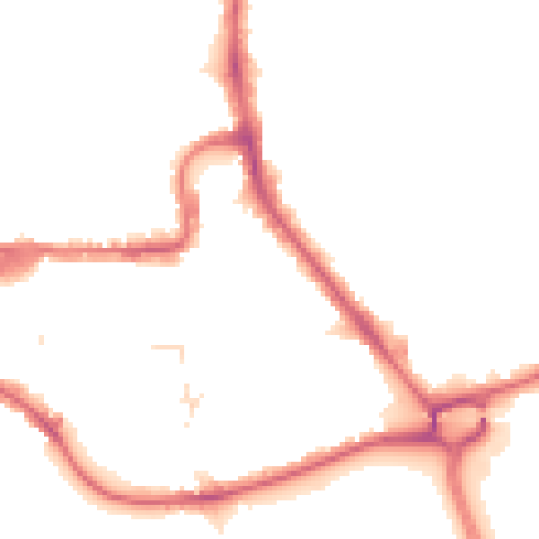 Night-time road noise heatmap for HA1 2DB