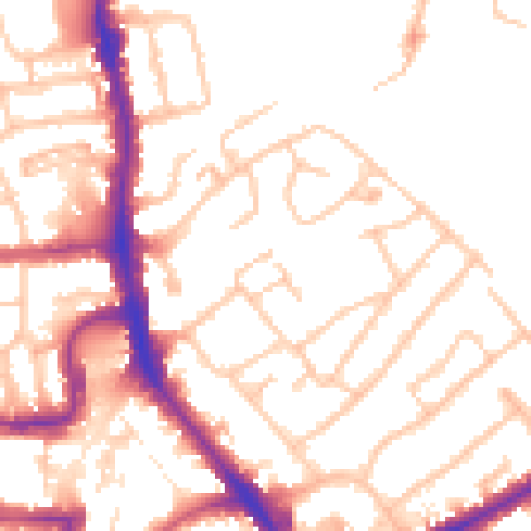 Daytime road noise heatmap for HA1 2LG