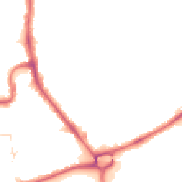 Night-time road noise heatmap for HA1 2LQ