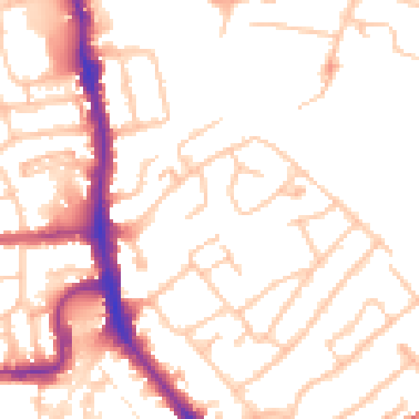 Daytime road noise heatmap for HA1 2QN