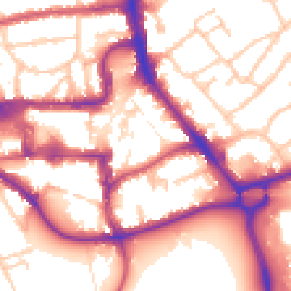 Daytime road noise heatmap for HA1 2SX