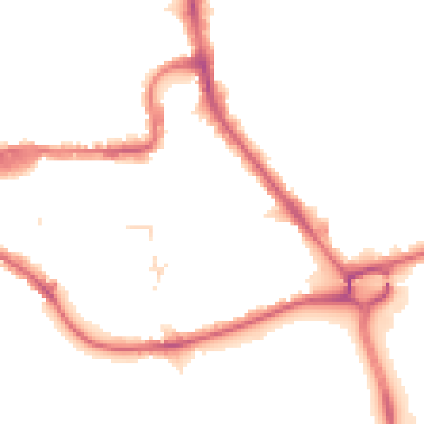 Night-time road noise heatmap for HA1 2SX
