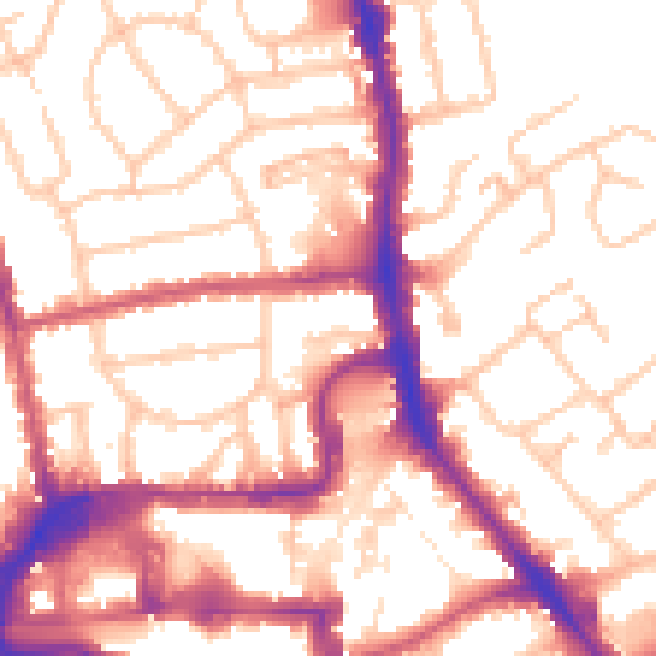 Daytime road noise heatmap for HA1 2TN
