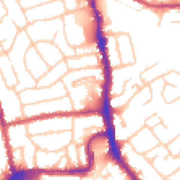 Daytime road noise heatmap for HA1 2TU