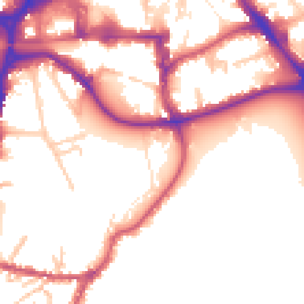 Daytime road noise heatmap for HA1 3HE
