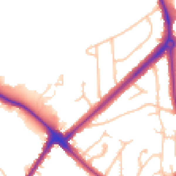 Daytime road noise heatmap for HA1 3TN