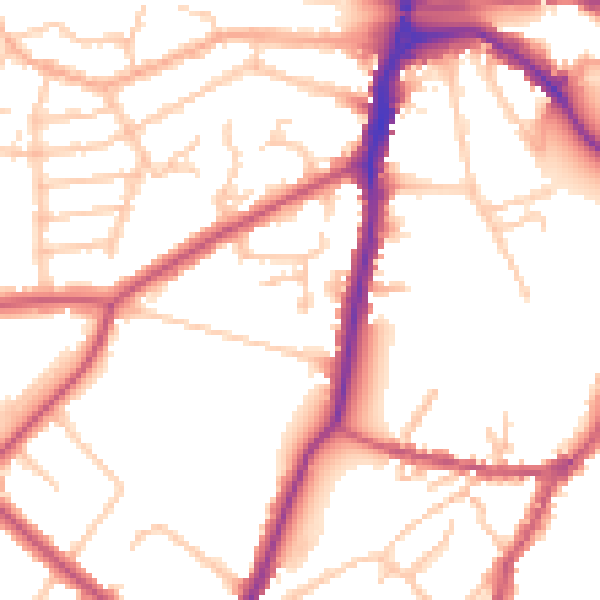 Daytime road noise heatmap for HA1 3YG