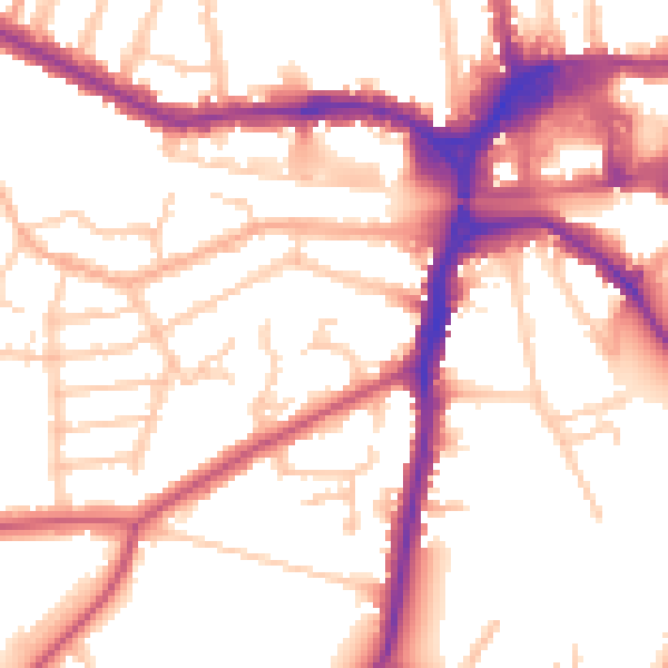 Daytime road noise heatmap for HA1 4AX