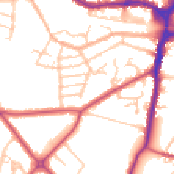 Daytime road noise heatmap for HA1 4BH