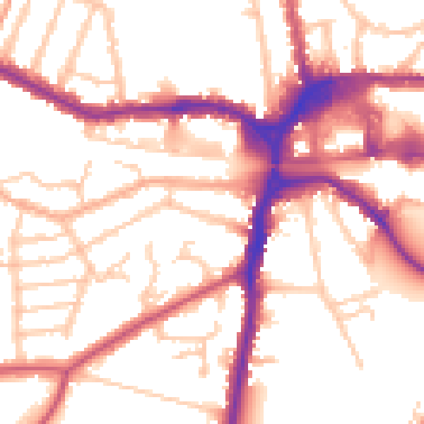 Daytime road noise heatmap for HA1 4EH