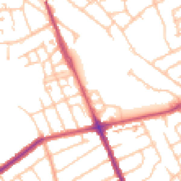 Daytime road noise heatmap for HA1 4GX
