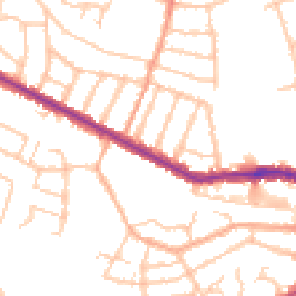 Daytime road noise heatmap for HA1 4JP