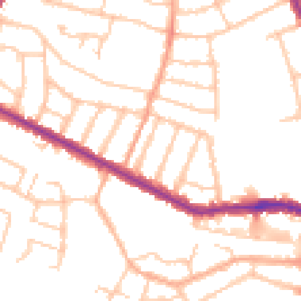 Daytime road noise heatmap for HA1 4LY