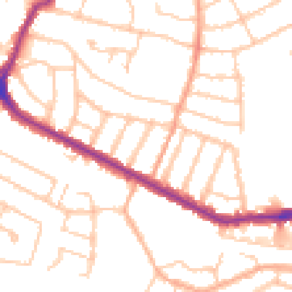 Daytime road noise heatmap for HA1 4ND