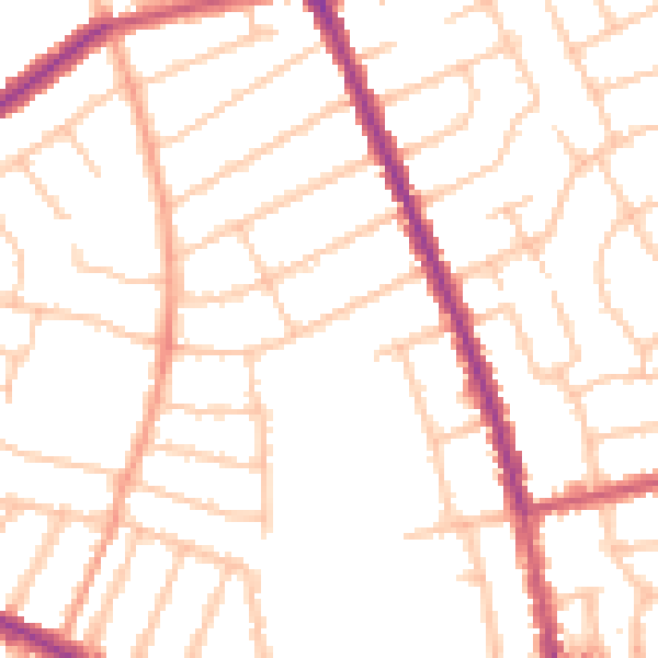 Daytime road noise heatmap for HA1 4QW