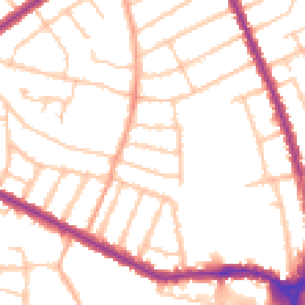 Daytime road noise heatmap for HA1 4QX
