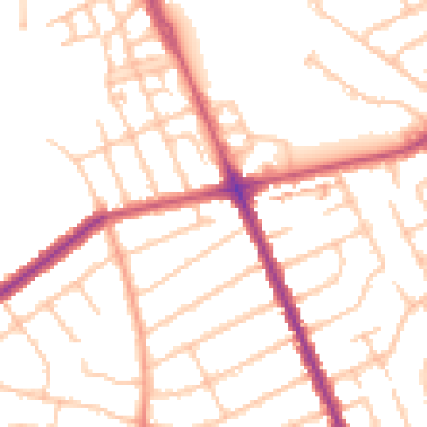 Daytime road noise heatmap for HA1 4RS