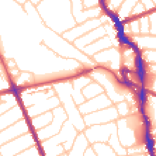 Daytime road noise heatmap for HA1 4UE