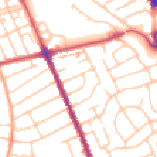 Daytime road noise heatmap for HA1 4XF