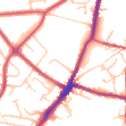 Daytime road noise heatmap for HA2 0DQ