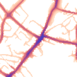 Daytime road noise heatmap for HA2 0DW
