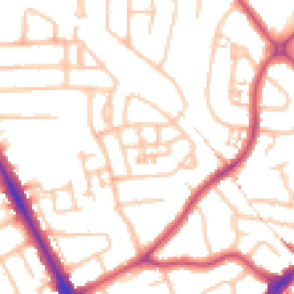 Daytime road noise heatmap for HA2 0FX
