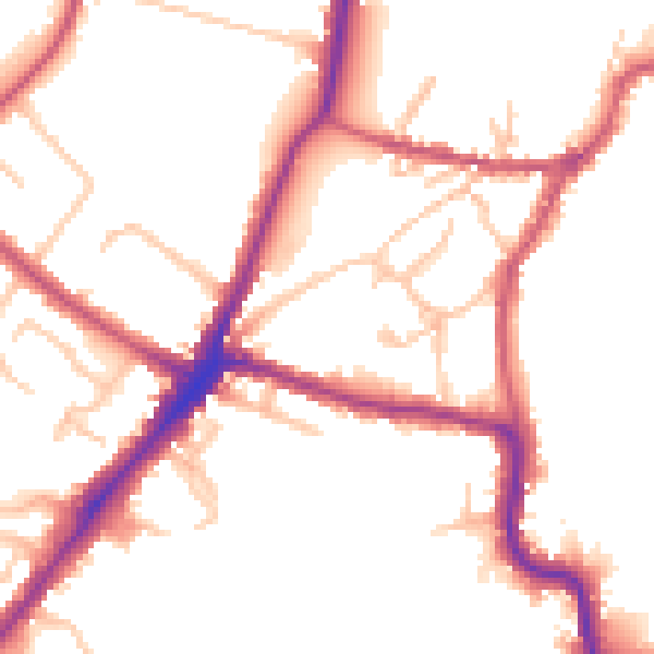 Daytime road noise heatmap for HA2 0HE