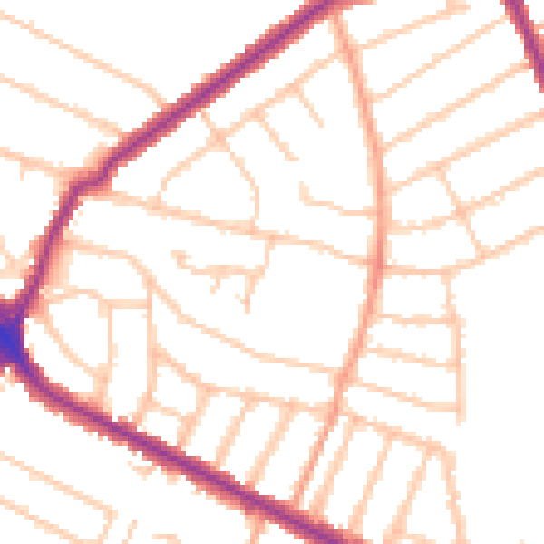 Daytime road noise heatmap for HA2 6AJ