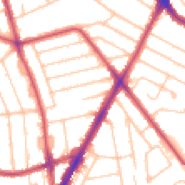 Daytime road noise heatmap for HA2 7LN