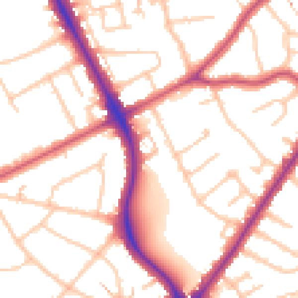 Daytime road noise heatmap for HA2 8QA