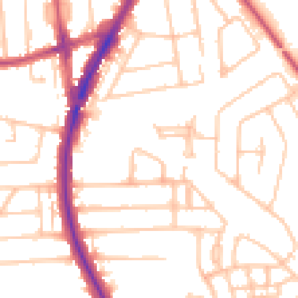 Daytime road noise heatmap for HA2 9UB