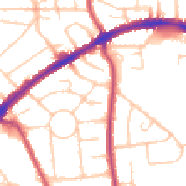 Daytime road noise heatmap for HA3 0DS