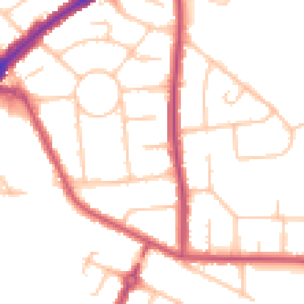Daytime road noise heatmap for HA3 0JE