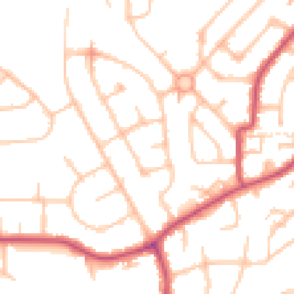 Daytime road noise heatmap for HA3 0SB
