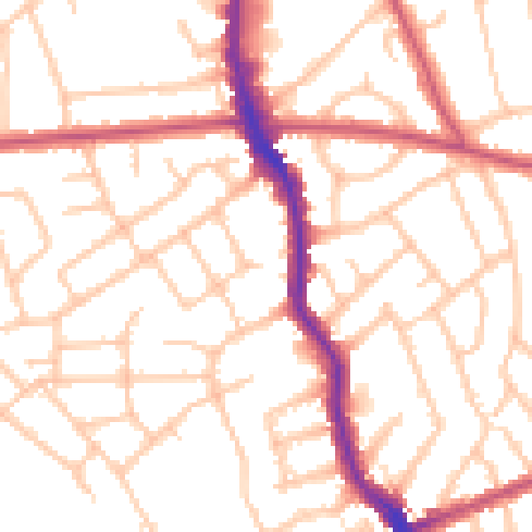 Daytime road noise heatmap for HA3 5HG
