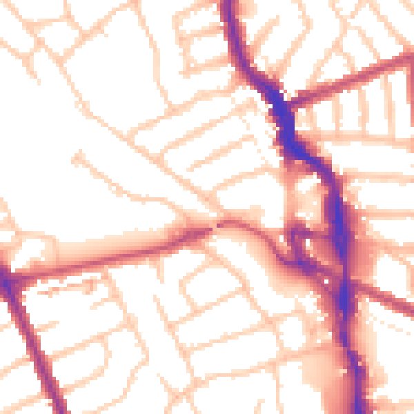 Daytime road noise heatmap for HA3 5QY