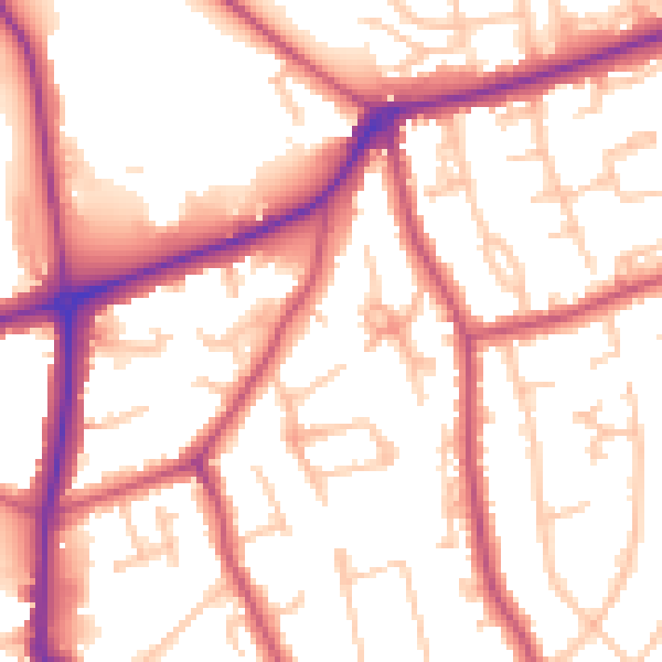 Daytime road noise heatmap for HA3 6DS