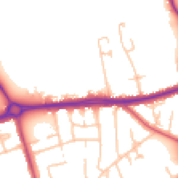 Daytime road noise heatmap for HA3 6TF