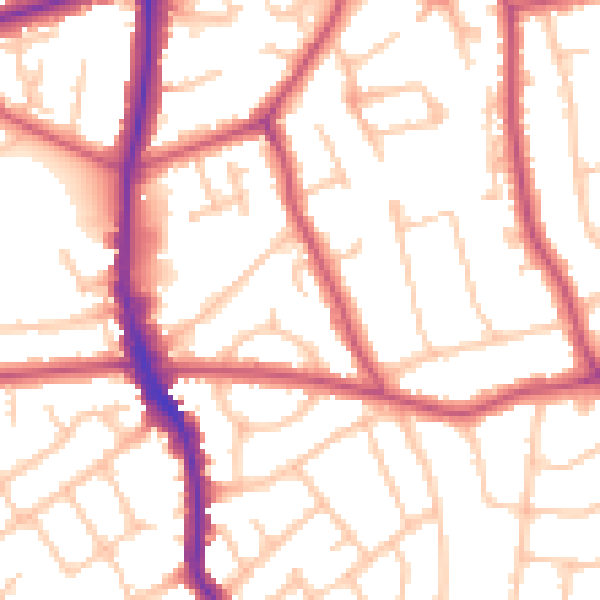 Daytime road noise heatmap for HA3 7DP