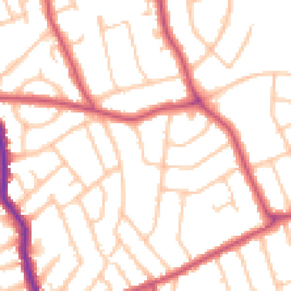 Daytime road noise heatmap for HA3 7HS