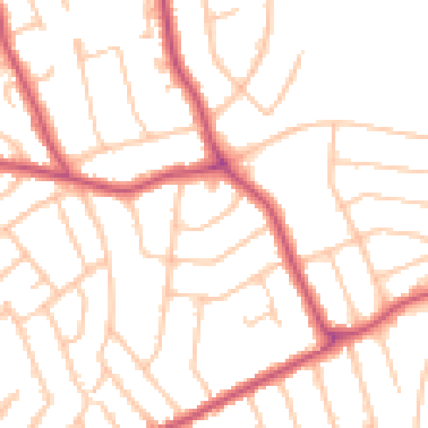 Daytime road noise heatmap for HA3 7LE