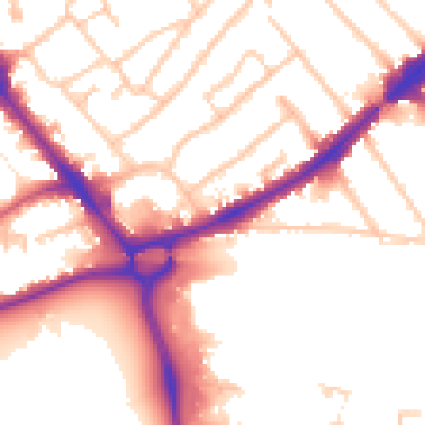 Daytime road noise heatmap for HA3 8AA