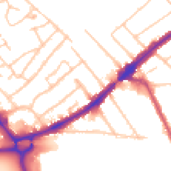 Daytime road noise heatmap for HA3 8AG
