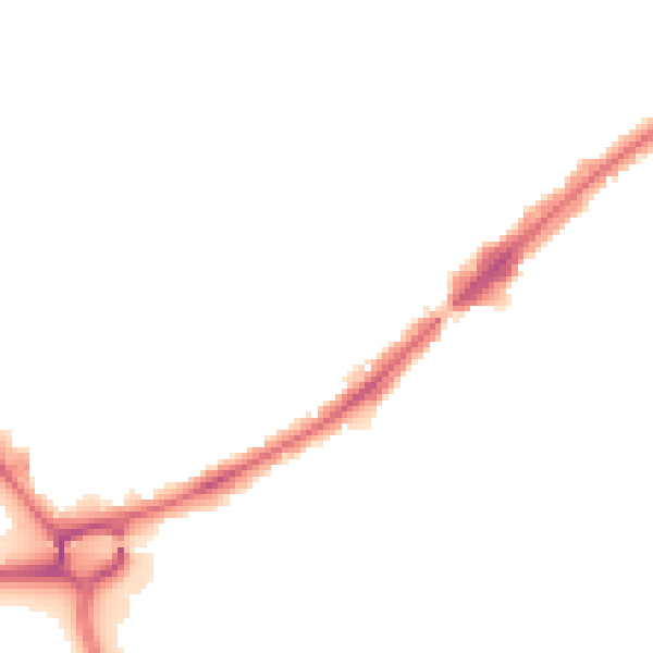 Night-time road noise heatmap for HA3 8AG
