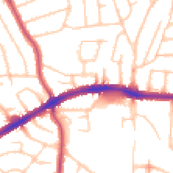 Daytime road noise heatmap for HA3 8DN