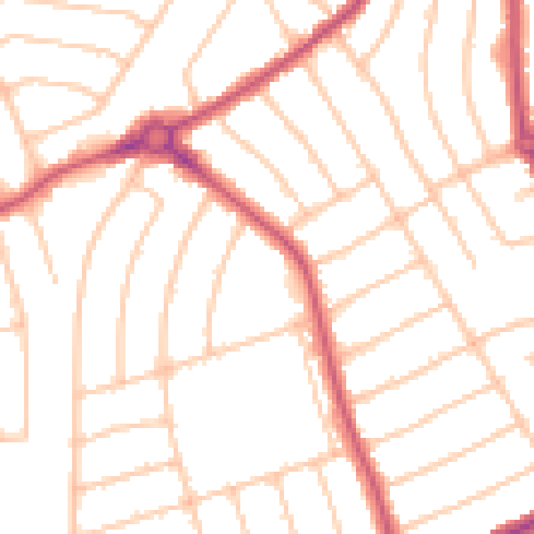 Daytime road noise heatmap for HA3 8FJ