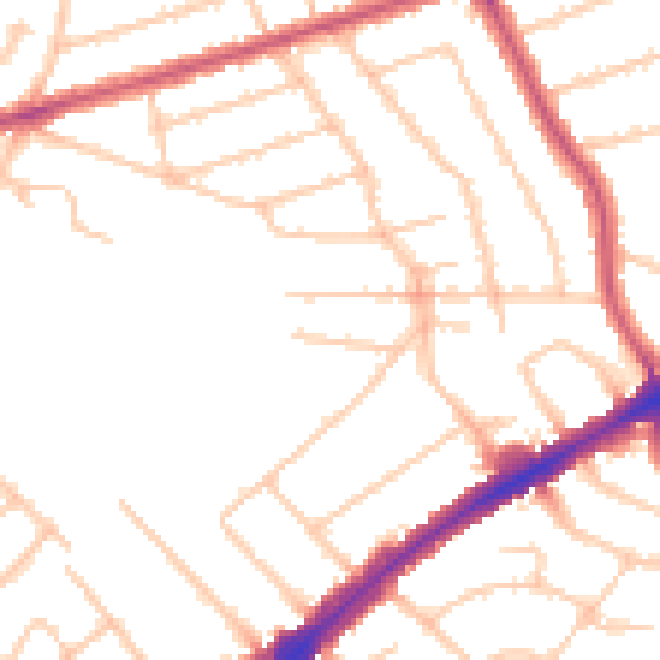 Daytime road noise heatmap for HA3 8HA